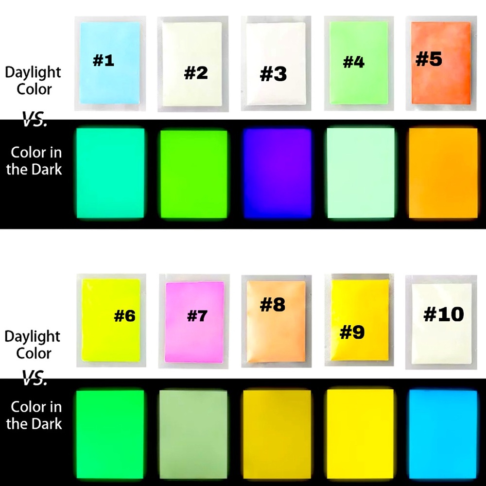 UV Neon Mica Pigment Powders • Multi-Use: Nails, Makeup, Body Art, Arts & Crafts - Picture 2 of 9